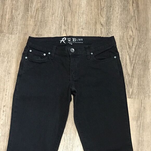 R U Blue Denim Jeans ~ Sz 29 ~ Black ~ Low Rise ~ 29" Inseam - Picture 3 of 7